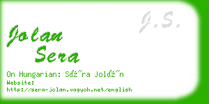 jolan sera business card